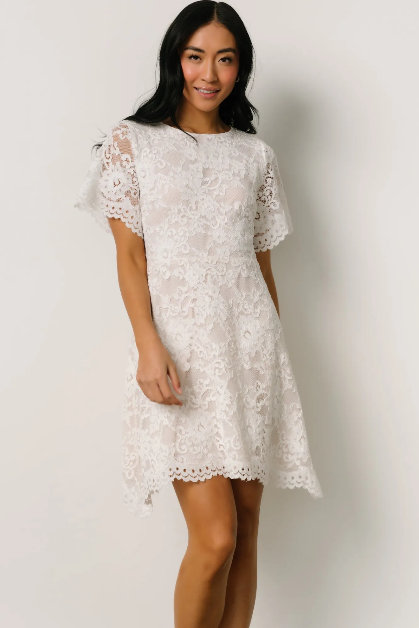 Baltic Born Aasha Lace Short Dress | Off White