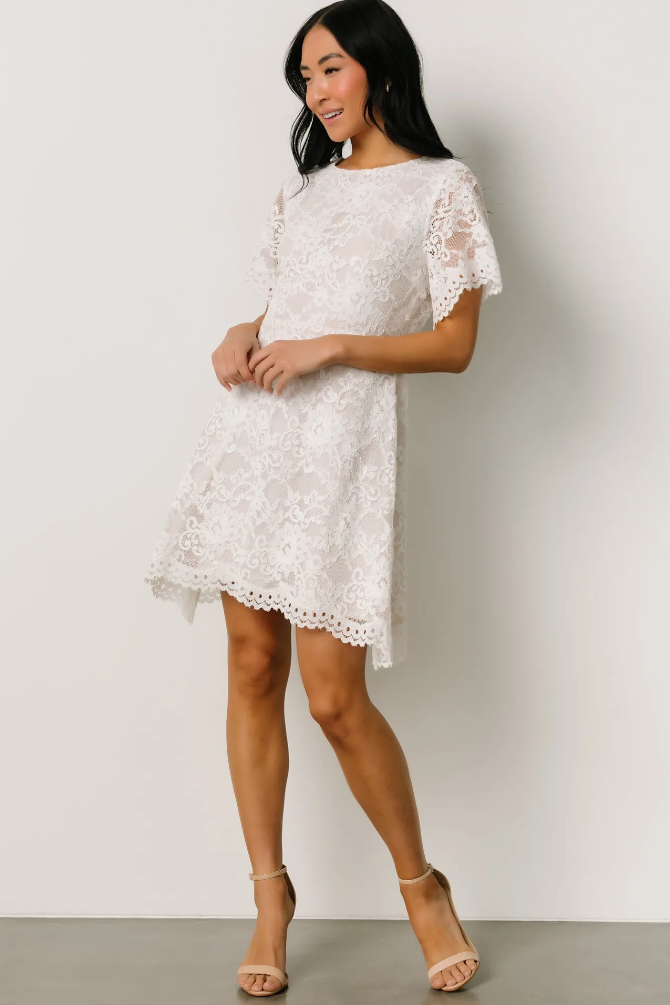 Baltic Born Aasha Lace Short Dress | Off White