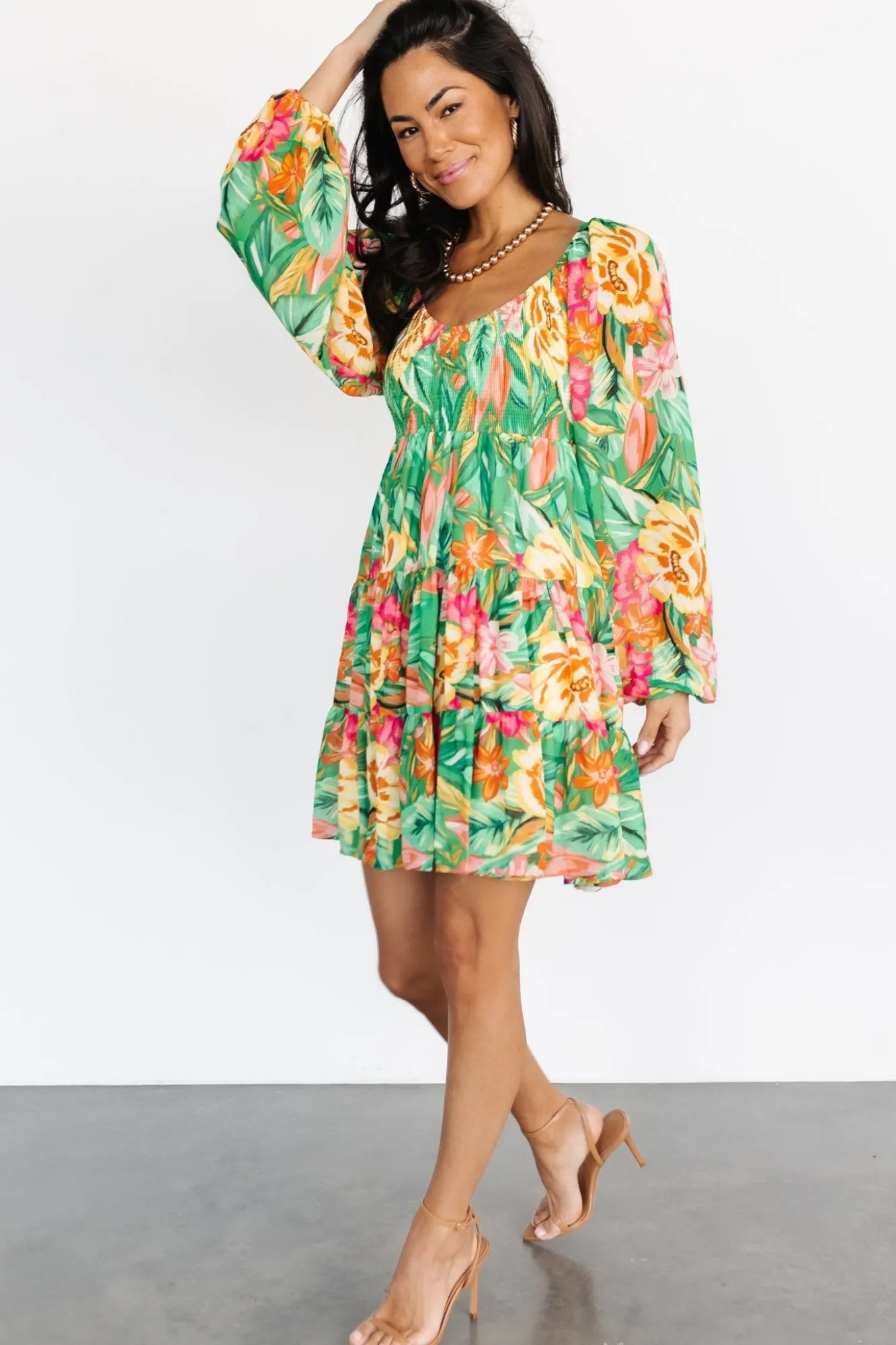 Baltic Born Acapulco Short Dress | Green Multi Print