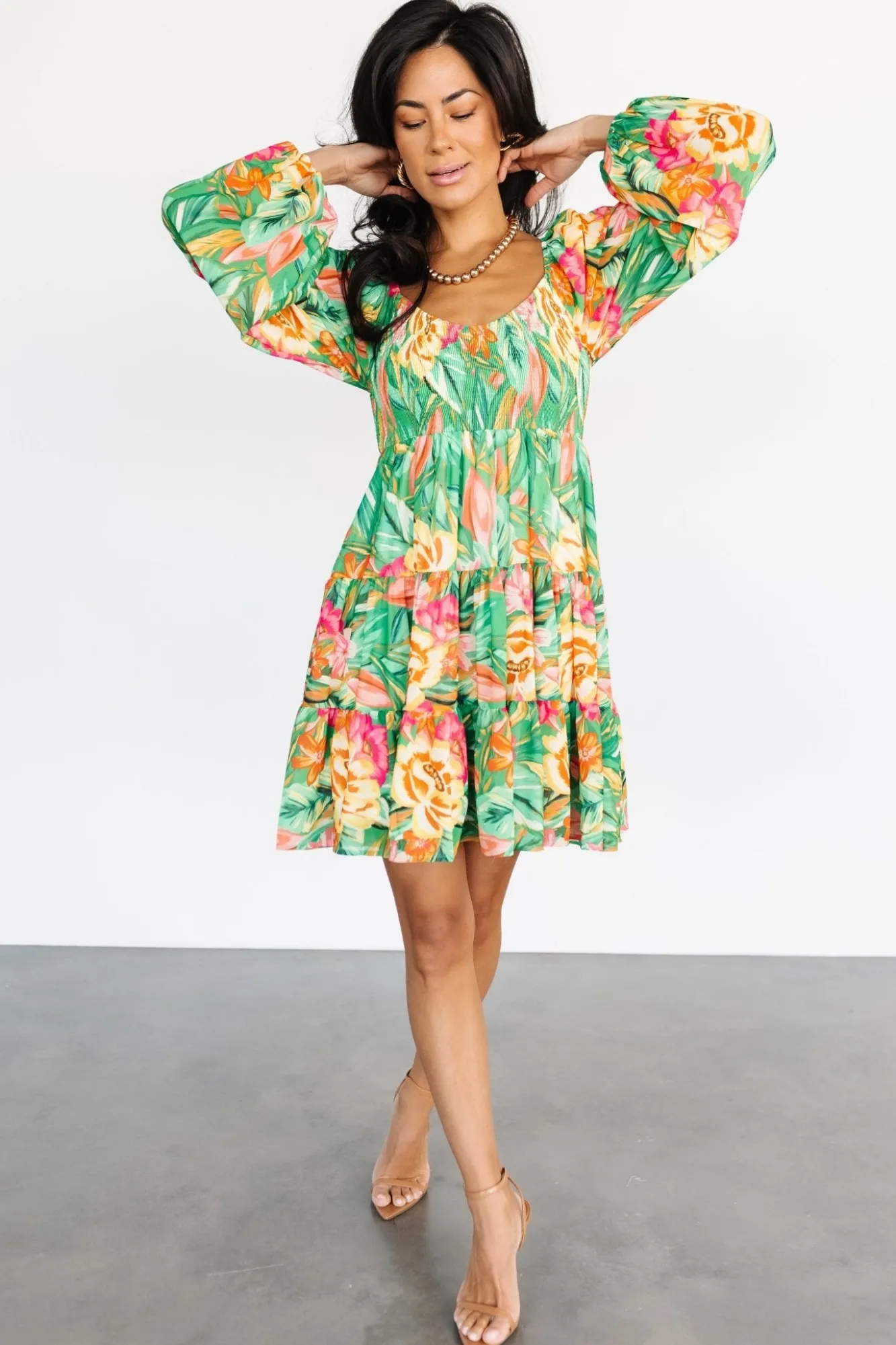Baltic Born Acapulco Short Dress | Green Multi Print