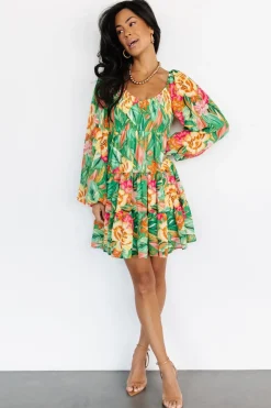 Baltic Born Acapulco Short Dress | Green Multi Print