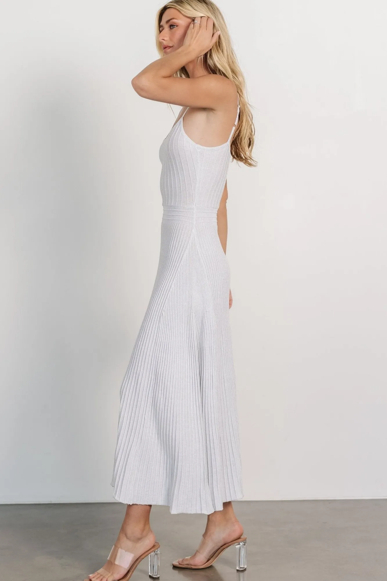 Baltic Born Adair Knit Dress | Silver Shimmer