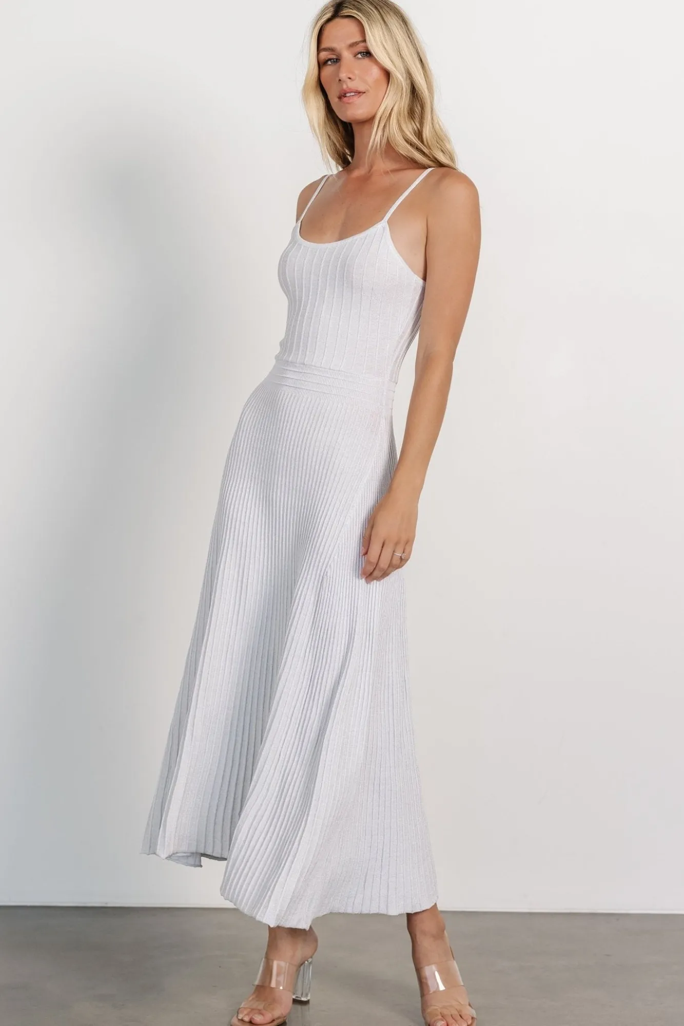 Baltic Born Adair Knit Dress | Silver Shimmer