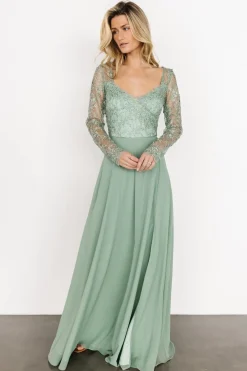 Baltic Born Adalaide Long Sleeve Maxi Dress | Dusty Sage