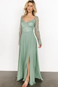 Baltic Born Adalaide Long Sleeve Maxi Dress | Dusty Sage