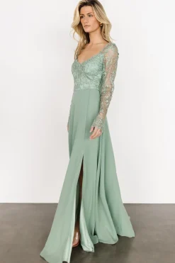 Baltic Born Adalaide Long Sleeve Maxi Dress | Dusty Sage