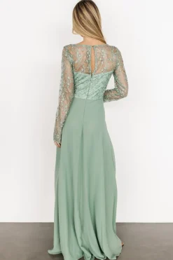Baltic Born Adalaide Long Sleeve Maxi Dress | Dusty Sage