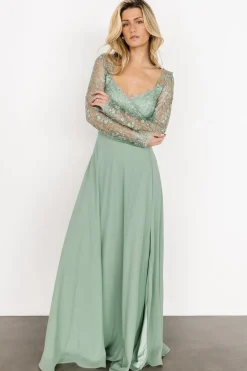 Baltic Born Adalaide Long Sleeve Maxi Dress | Dusty Sage