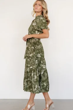 Baltic Born Adara Midi Dress | Olive Floral