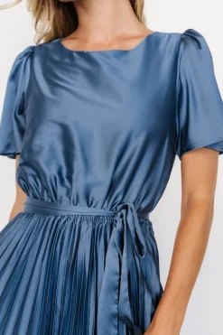 Baltic Born Adelaide Pleated Satin Dress |