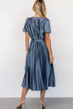 Baltic Born Adelaide Pleated Satin Dress |
