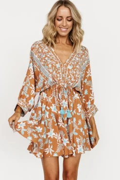 Baltic Born Adria Mini Dress | Camel + Blue