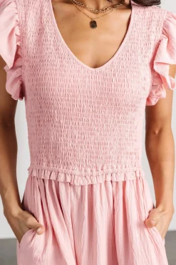 Baltic Born Afton Smocked Tiered Dress | Vintage Blush