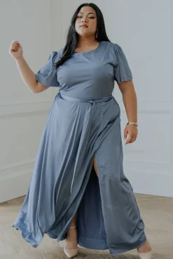 Baltic Born Agnes Satin Maxi Dress | Whisper Blue