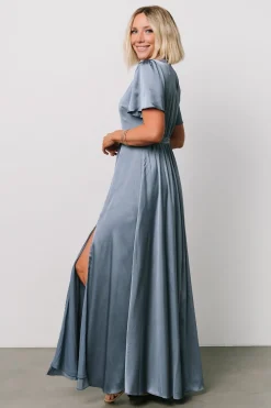 Baltic Born Agnes Satin Maxi Dress | Whisper Blue