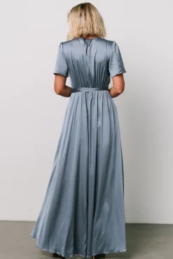 Baltic Born Agnes Satin Maxi Dress | Whisper Blue