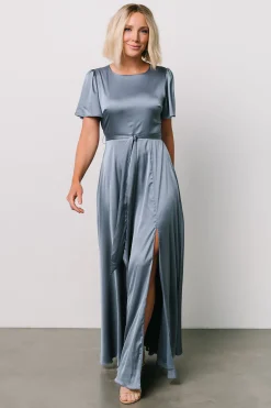 Baltic Born Agnes Satin Maxi Dress | Whisper Blue