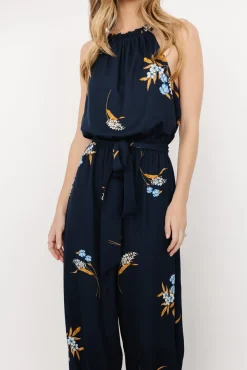 Baltic Born Alameda Halter Jumpsuit | Navy Blue Floral