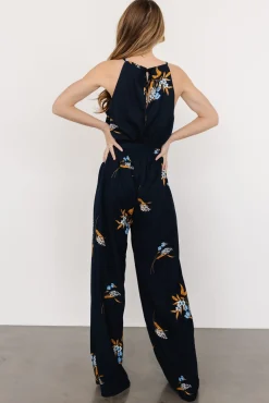 Baltic Born Alameda Halter Jumpsuit | Navy Blue Floral