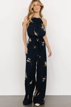 Baltic Born Alameda Halter Jumpsuit | Navy Blue Floral