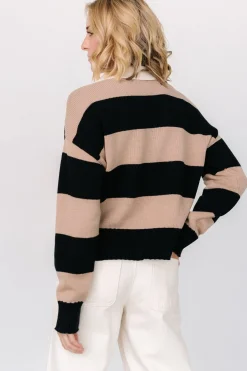 Baltic Born Alec Striped Sweater | Black + Mocha