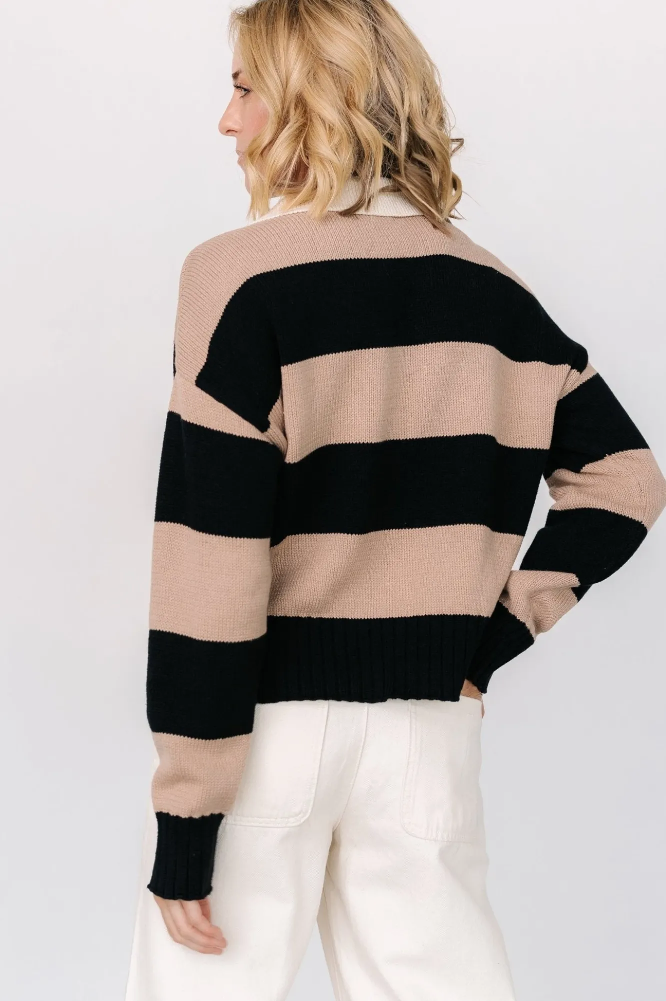 Baltic Born Alec Striped Sweater | Black + Mocha
