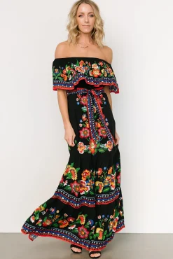 Baltic Born Alejandra Maxi Dress | Black Multi Floral