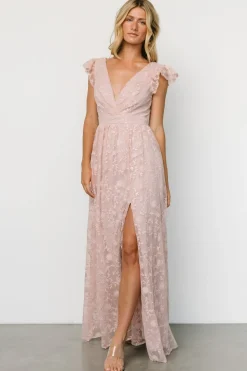 Baltic Born Alexa Embroidered Sequin Maxi Dress | Blush Rose