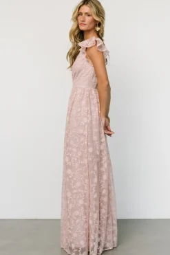Baltic Born Alexa Embroidered Sequin Maxi Dress | Blush Rose