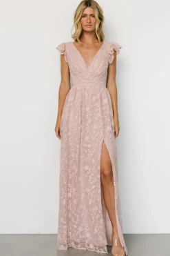 Baltic Born Alexa Embroidered Sequin Maxi Dress | Blush Rose
