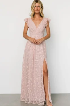Baltic Born Alexa Embroidered Sequin Maxi Dress | Blush Rose