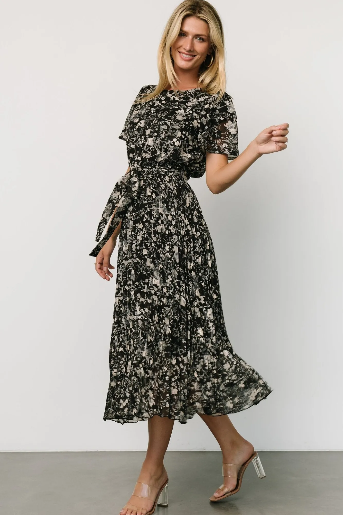 Baltic Born Alexandra Pleated Dress | Black + Slate