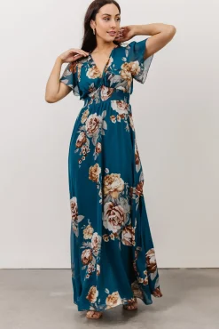 Baltic Born Alexandria Smocked Maxi Dress | Blue Floral