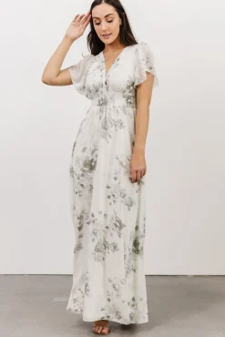 Baltic Born Alexandria Smocked Maxi Dress | Dusty Sage Floral
