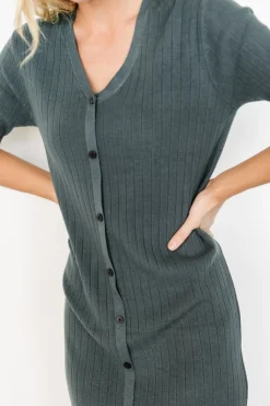 Baltic Born Alicia Ribbed Midi Dress | Dusty Jade