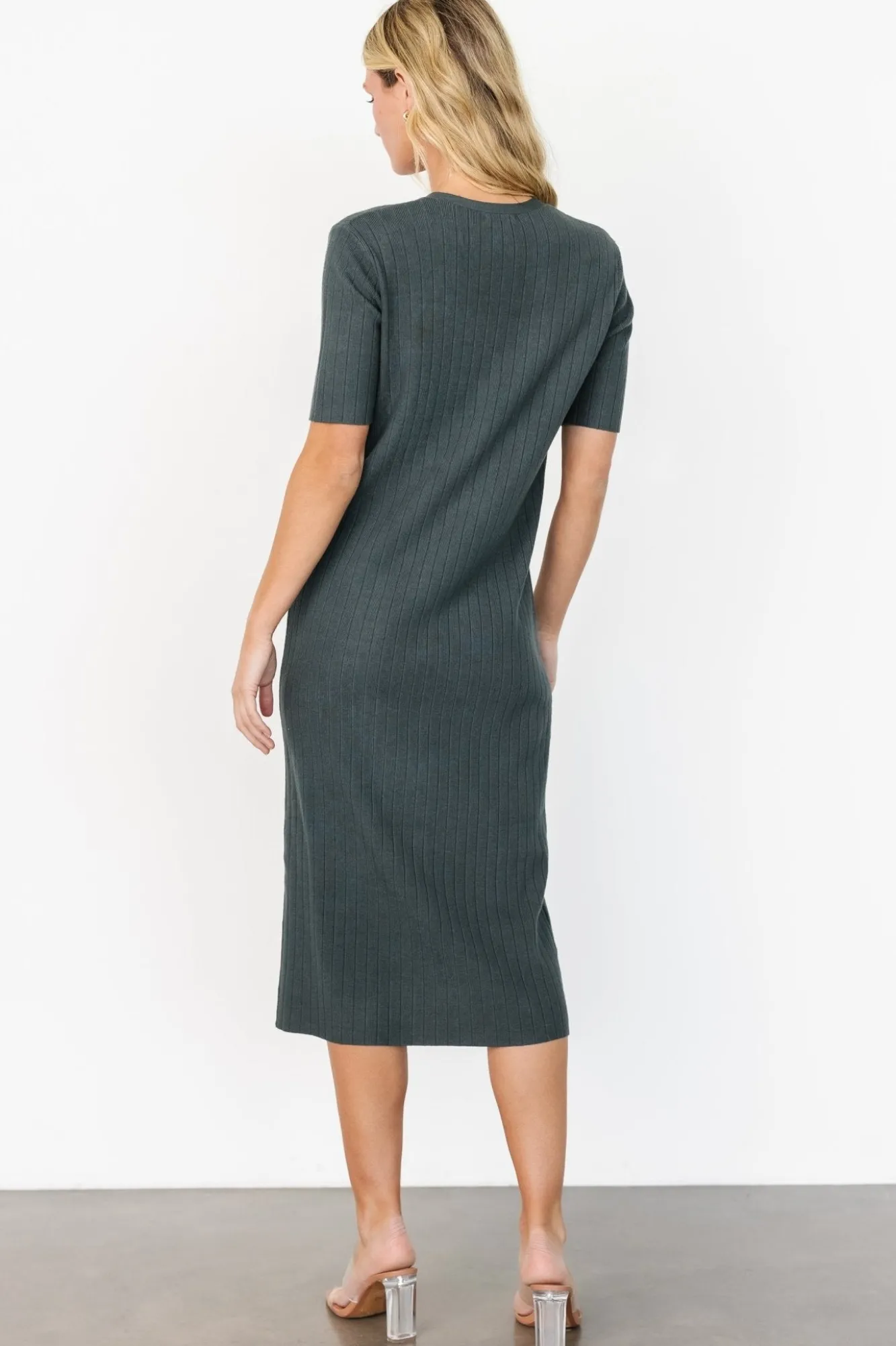 Baltic Born Alicia Ribbed Midi Dress | Dusty Jade