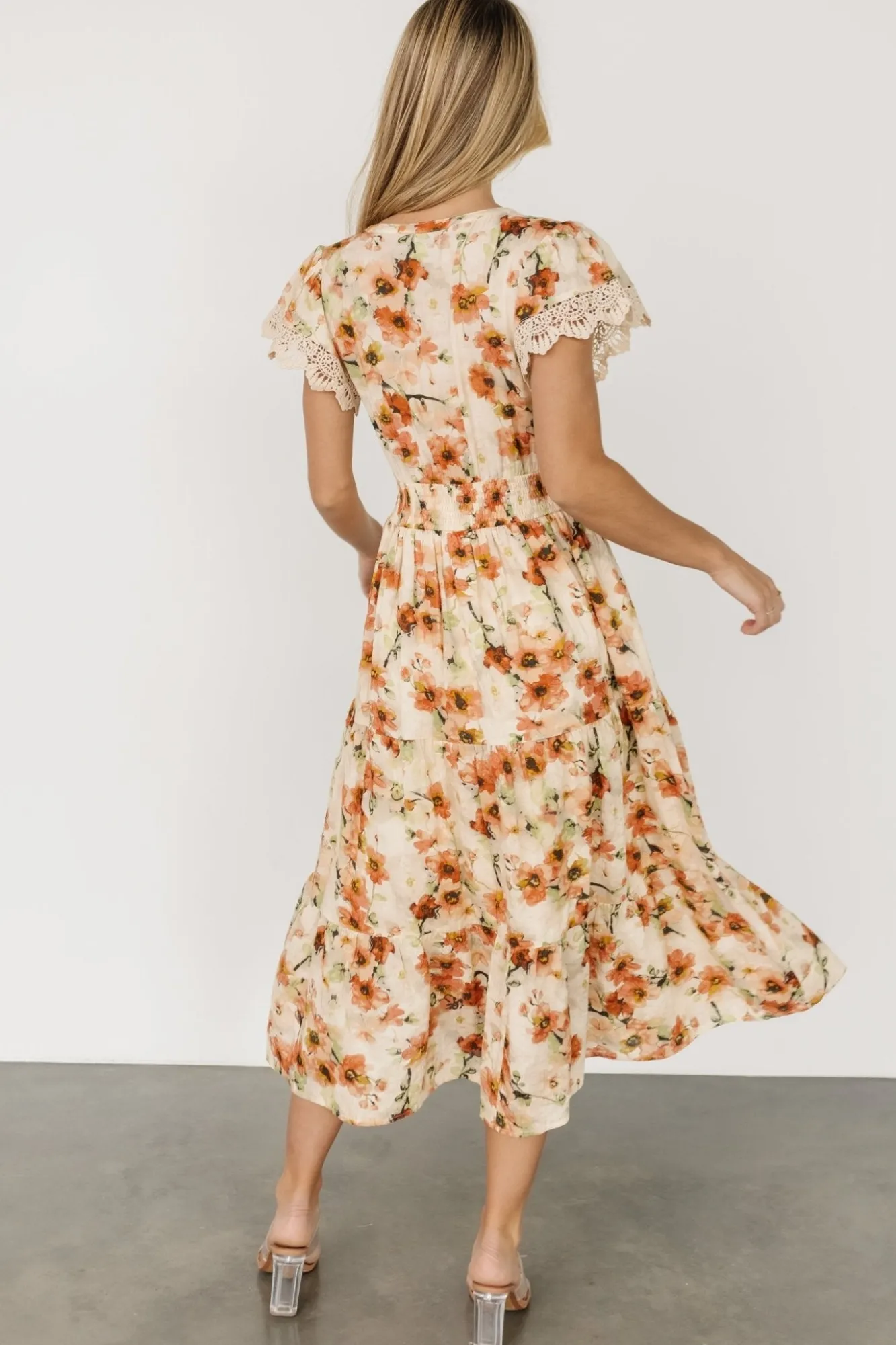 Baltic Born Aliyah Midi Dress | Coral Floral