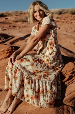 Baltic Born Aliyah Midi Dress | Coral Floral