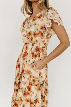 Baltic Born Aliyah Midi Dress | Coral Floral