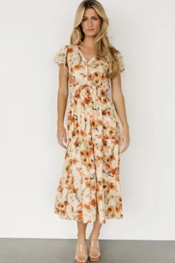 Baltic Born Aliyah Midi Dress | Coral Floral