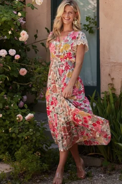 Baltic Born Aliyah Midi Dress | Cream Multi Floral