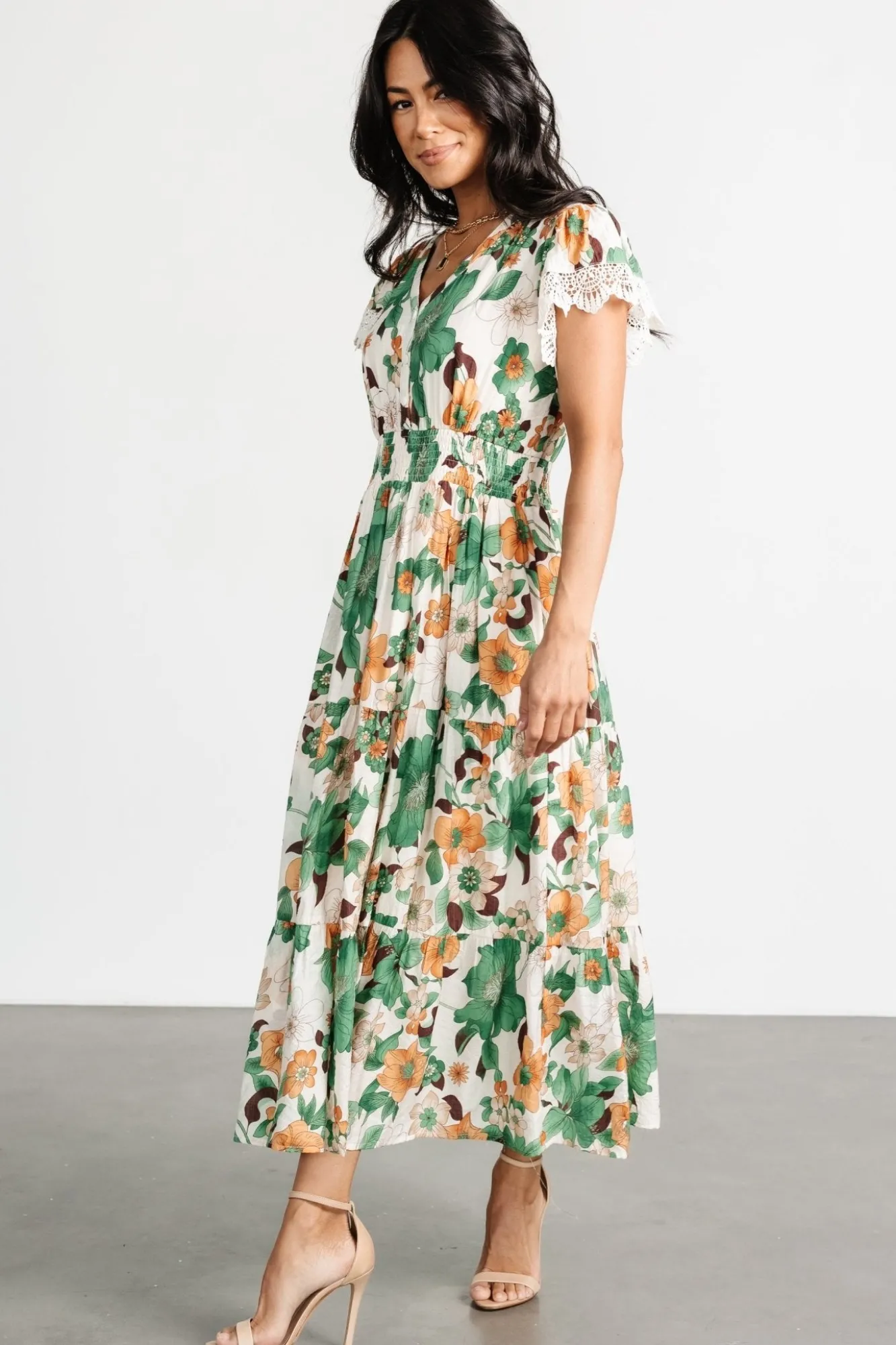 Baltic Born Aliyah Midi Dress | Green Floral