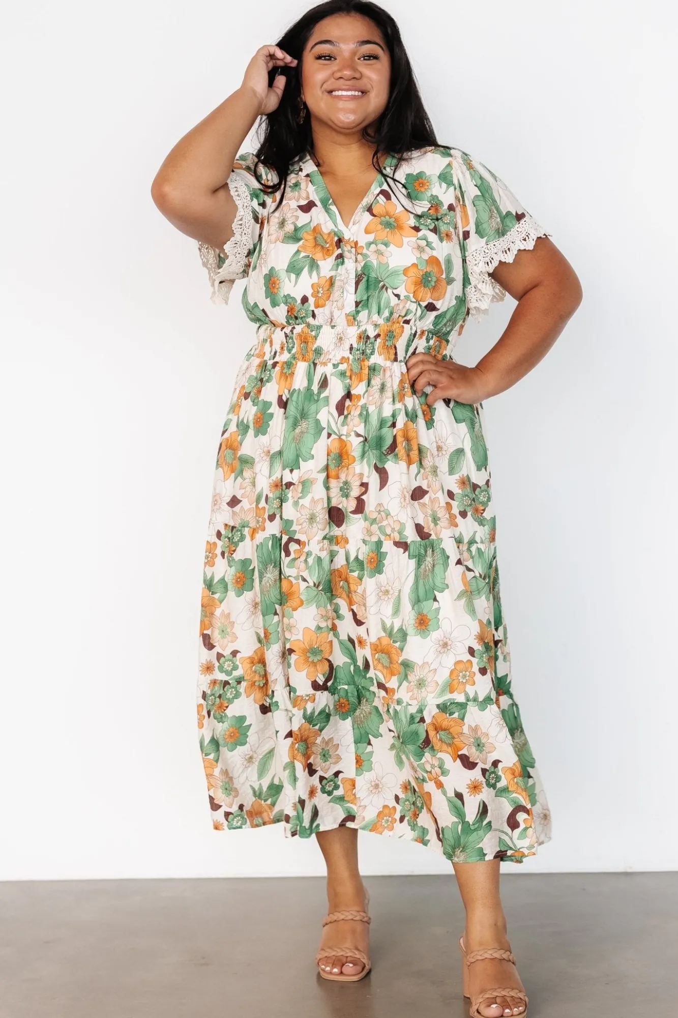 Baltic Born Aliyah Midi Dress | Green Floral