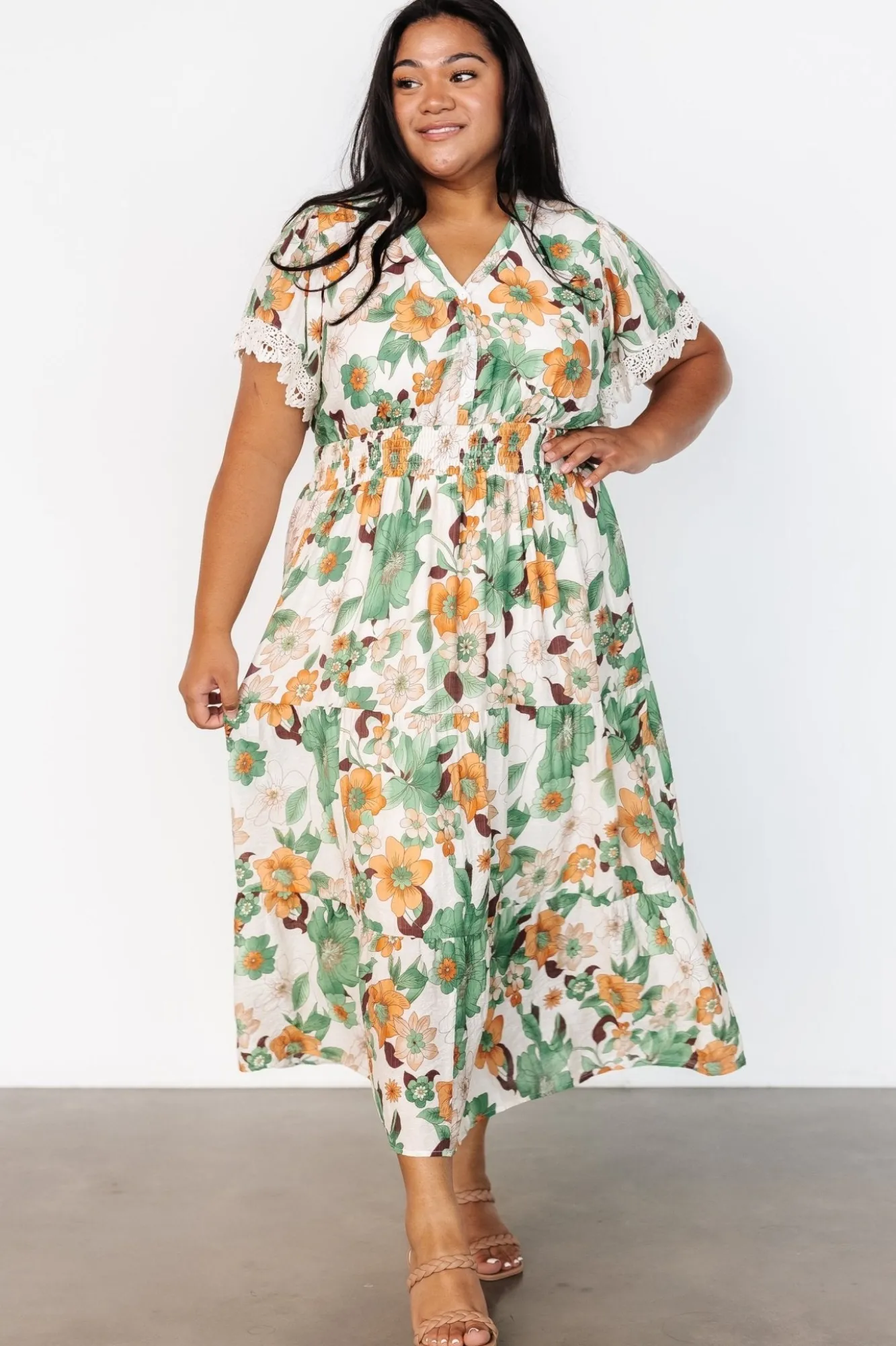 Baltic Born Aliyah Midi Dress | Green Floral