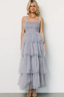 Baltic Born Alora Tulle Tiered Maxi Dress | Dusty Slate