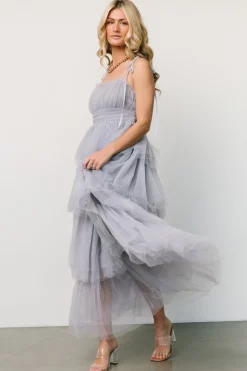 Baltic Born Alora Tulle Tiered Maxi Dress | Dusty Slate