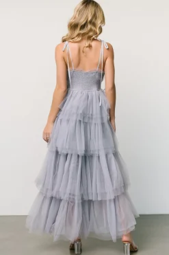 Baltic Born Alora Tulle Tiered Maxi Dress | Dusty Slate