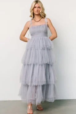 Baltic Born Alora Tulle Tiered Maxi Dress | Dusty Slate
