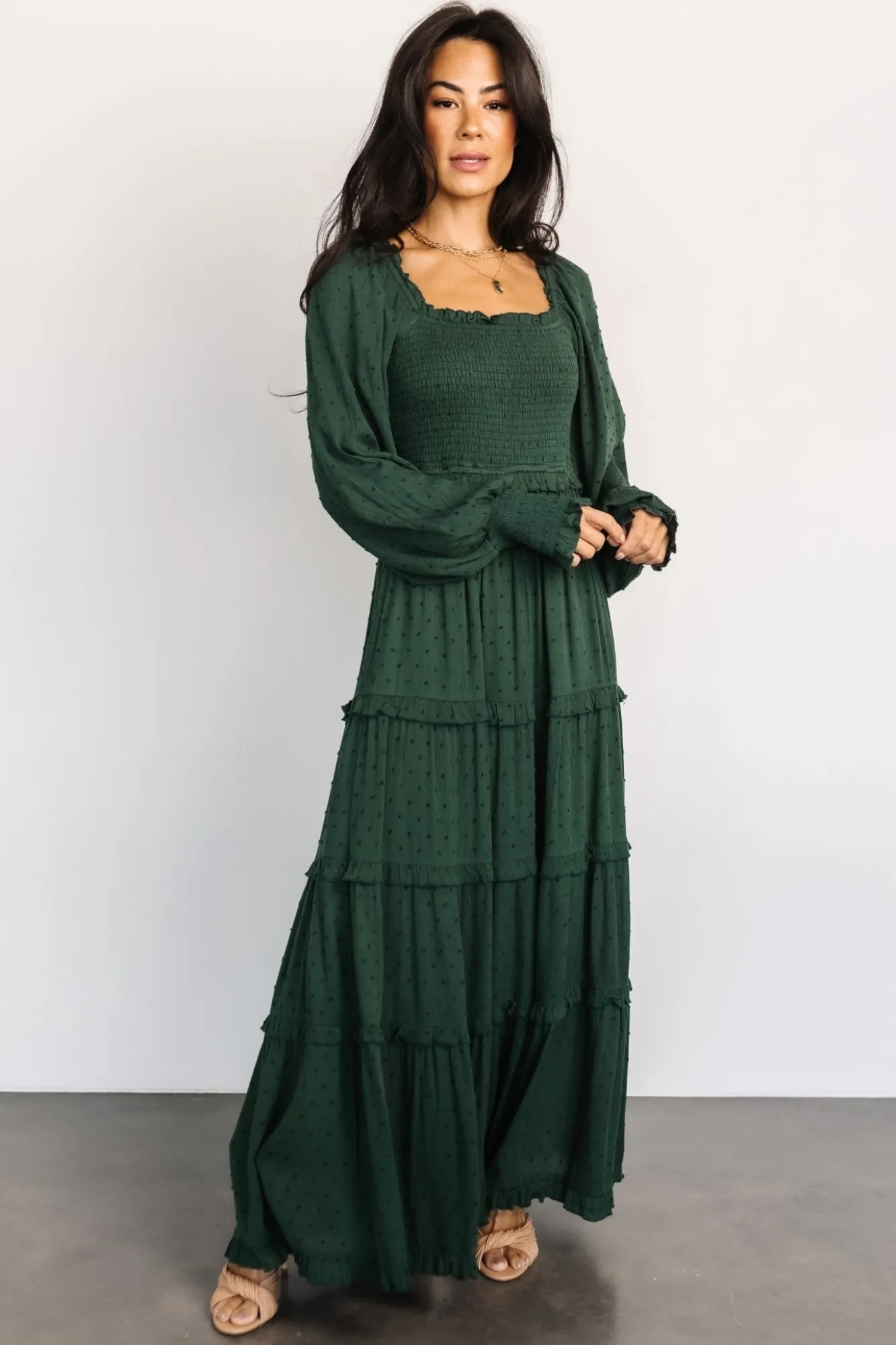 Baltic Born Amanda Smocked Dotted Maxi Dress |