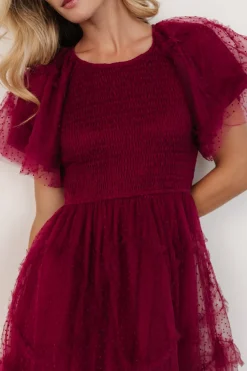 Baltic Born Ambrose Dotted Tulle Midi Dress |
